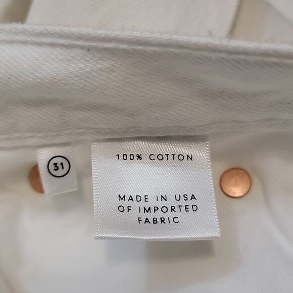 GRLFRND The Maran Wide Leg Split Hem Mid Rise White Jeans NWT size 31 - Picture 10 of 13